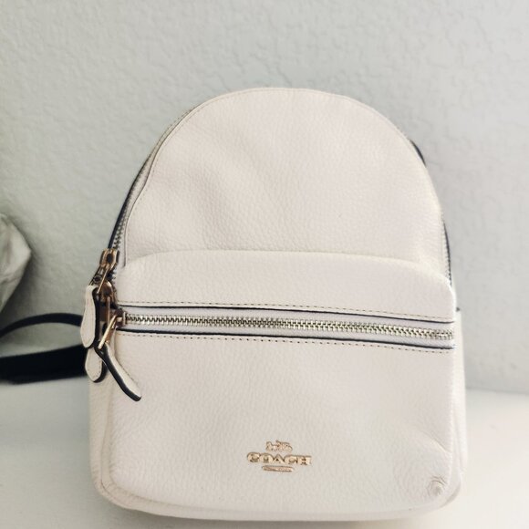 Euc Coach Mini Charlie White Leather Backpack main image 7